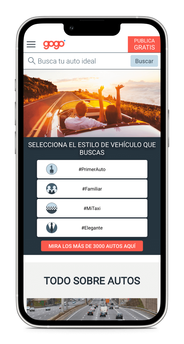 Screenshot of Gogo's UI on mobile.