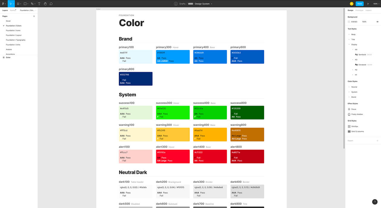 Design system color palette