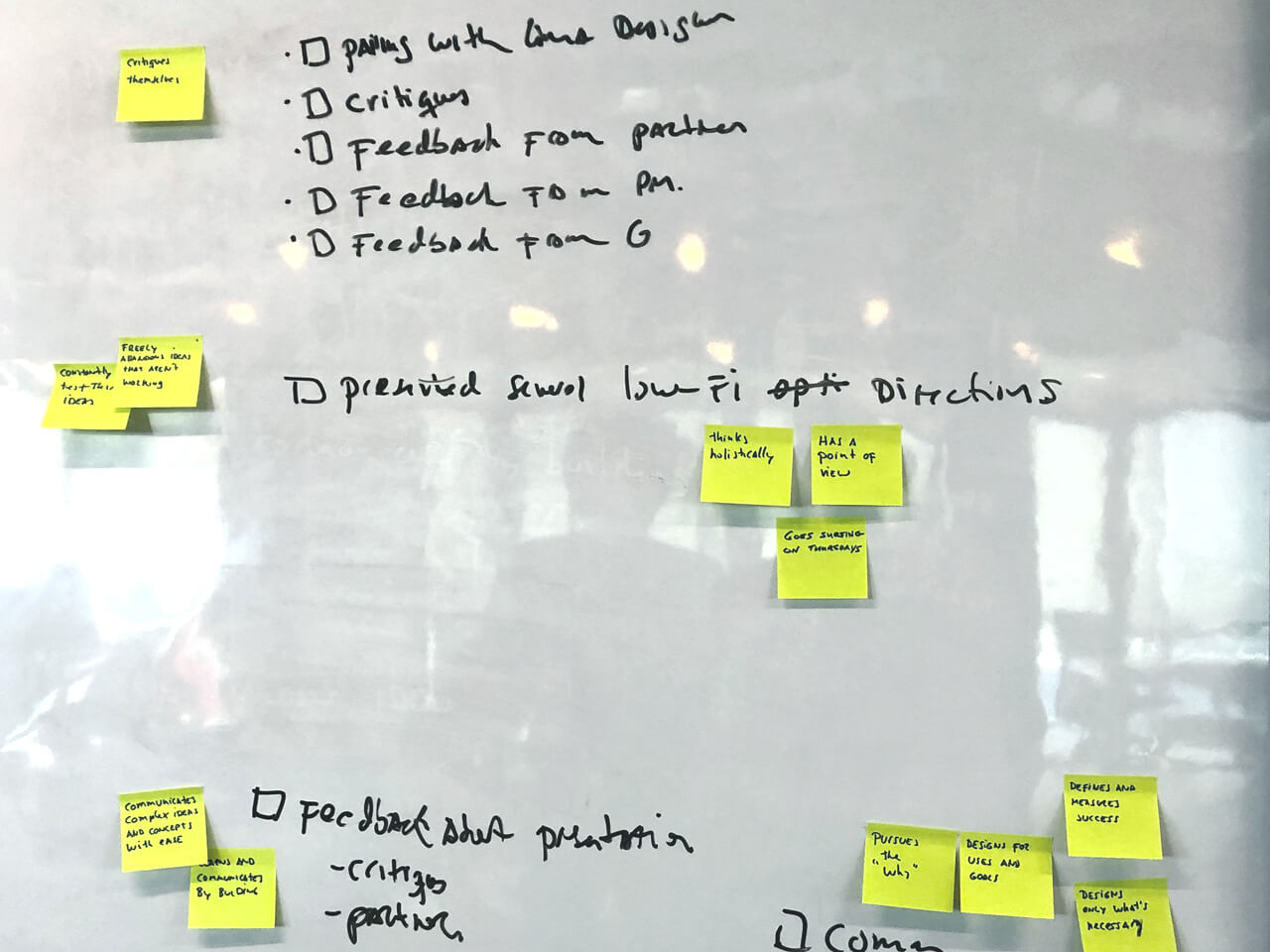 Whiteboarding and stickies