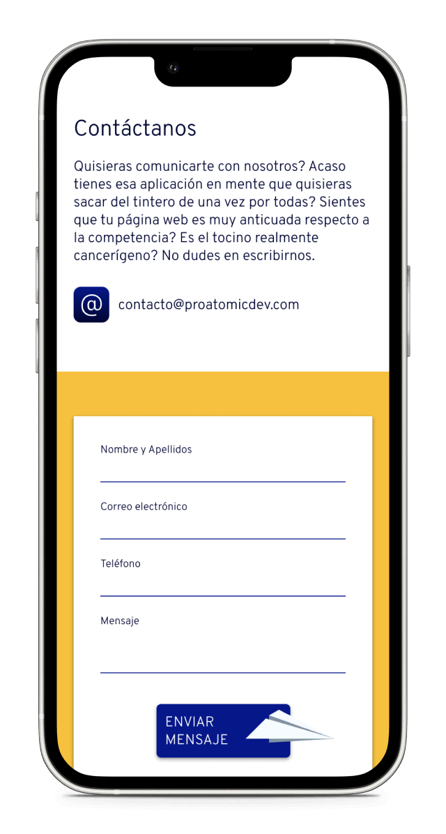Screenshot of proatomic's UI on mobile