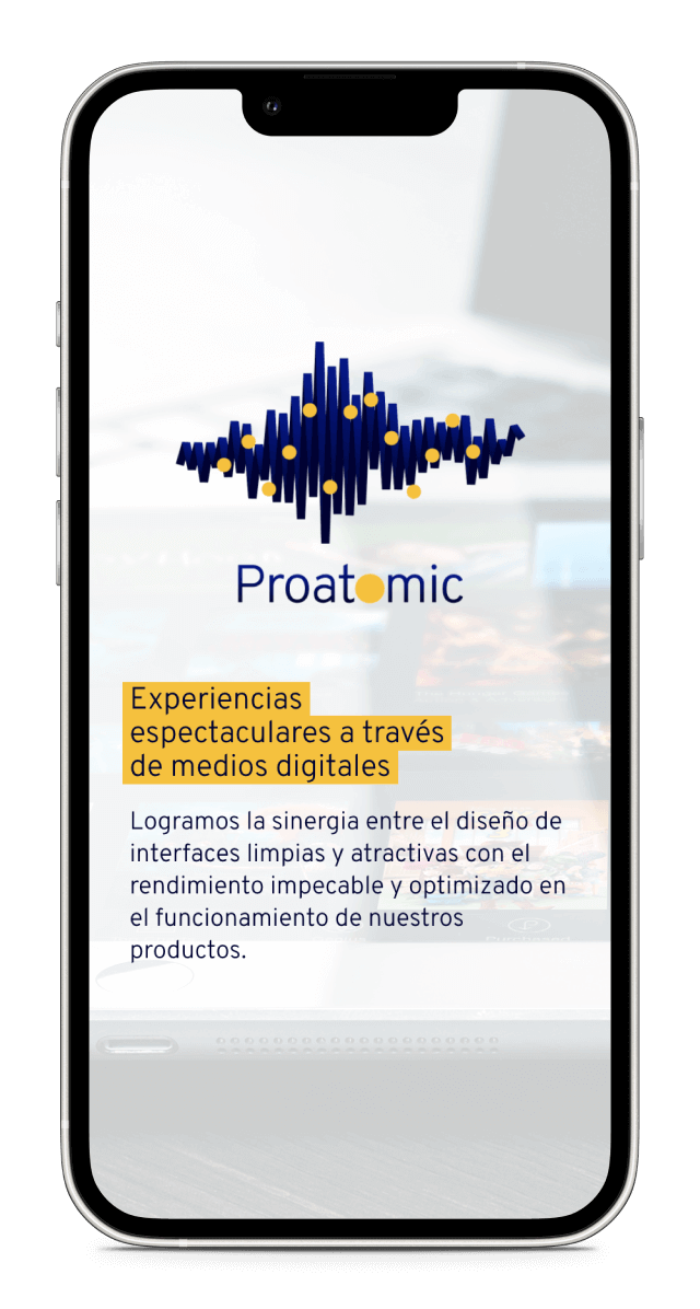 Screenshot of proatomic's UI on mobile