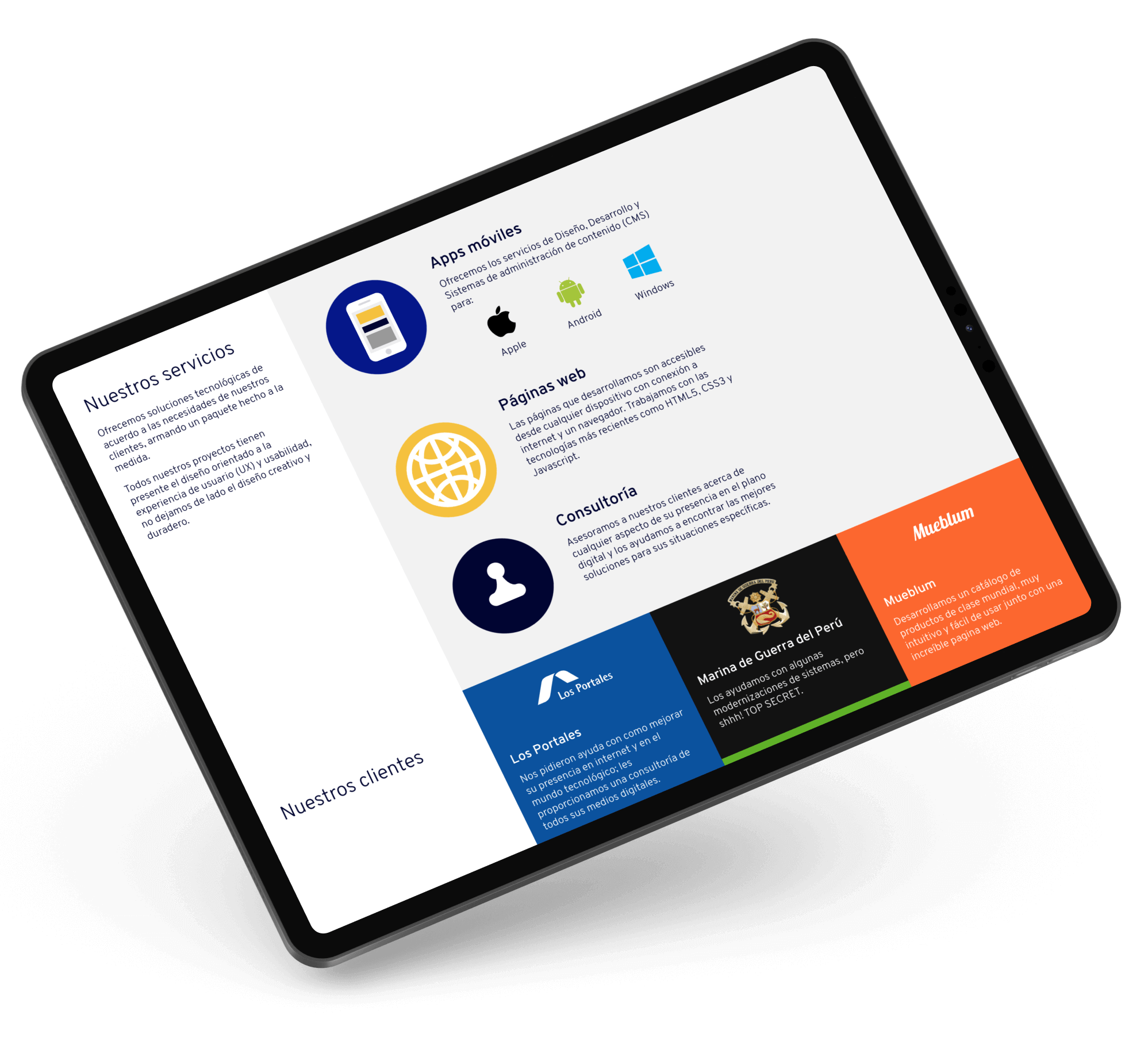 Screenshot of proatomic's UI on tablet