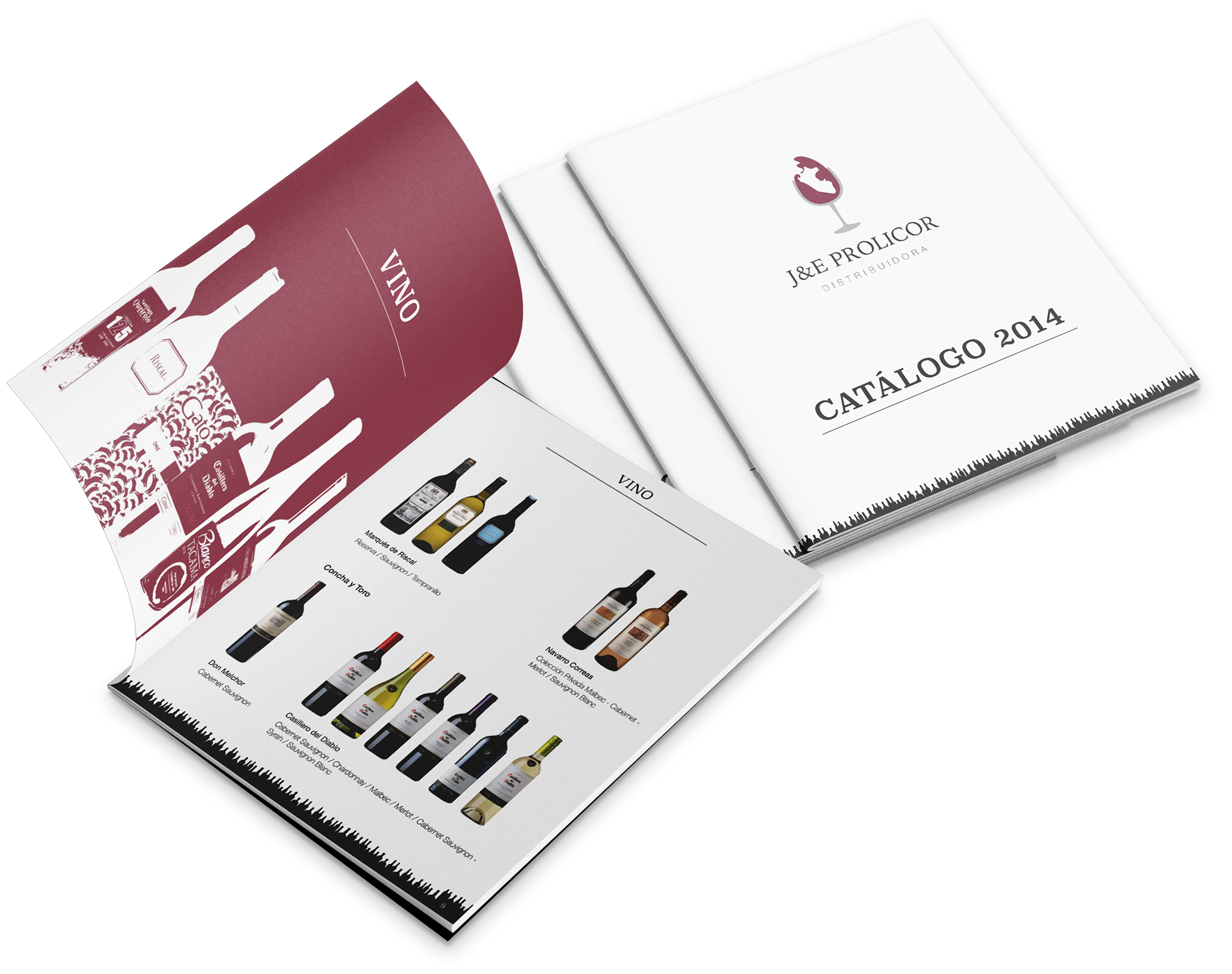 A page of the catalogue featuring some of the bottles we shot.